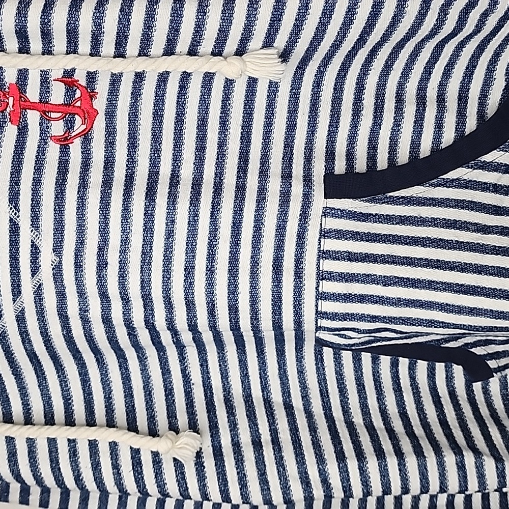 Ingear Womens Blue White Strpied Long Sleeve Hoodie Red Anchor Size Medium - Picture 3 of 9